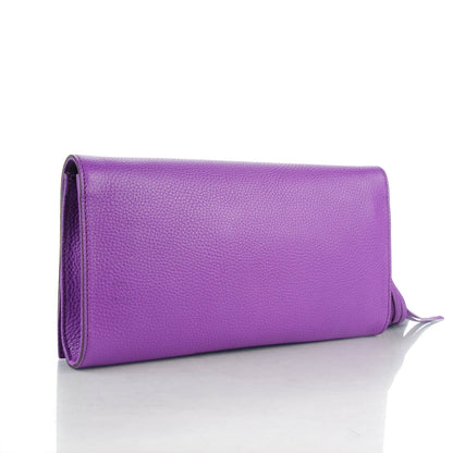 Gucci Pebbled Calfskin Medium Soho Clutch Shine Purple 3 of 7