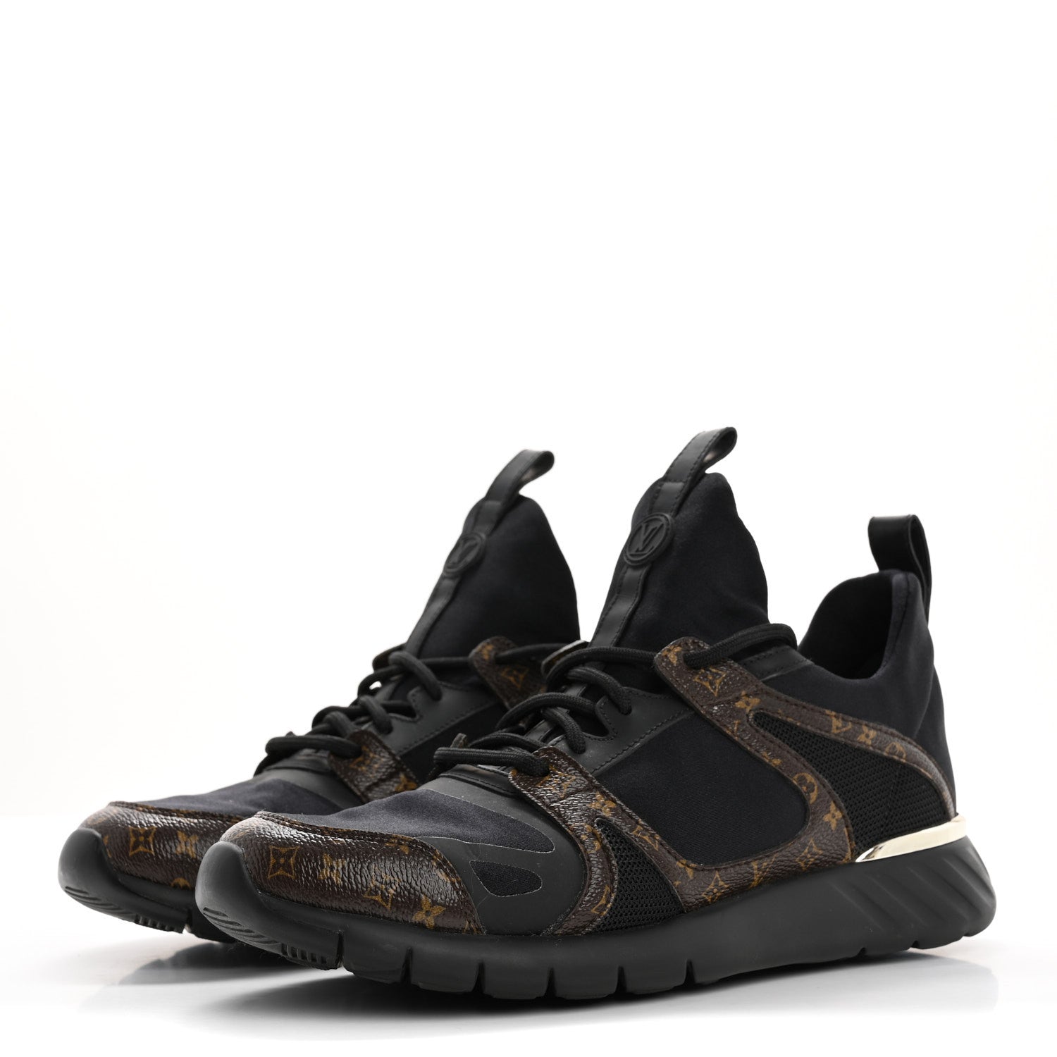 Louis Vuitton Technical Nylon Monogram Rubber Aftergame Sneakers 38.5 Black 4 of 11