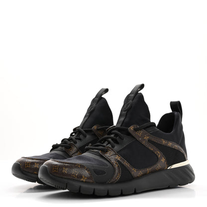 Louis Vuitton Technical Nylon Monogram Rubber Aftergame Sneakers 38.5 Black 4 of 11
