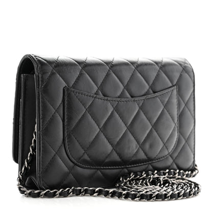 Chanel Aged Calfskin Quilted Lucky Charms 2.55 Reissue Wallet On Chain WOC Black 3 of 13