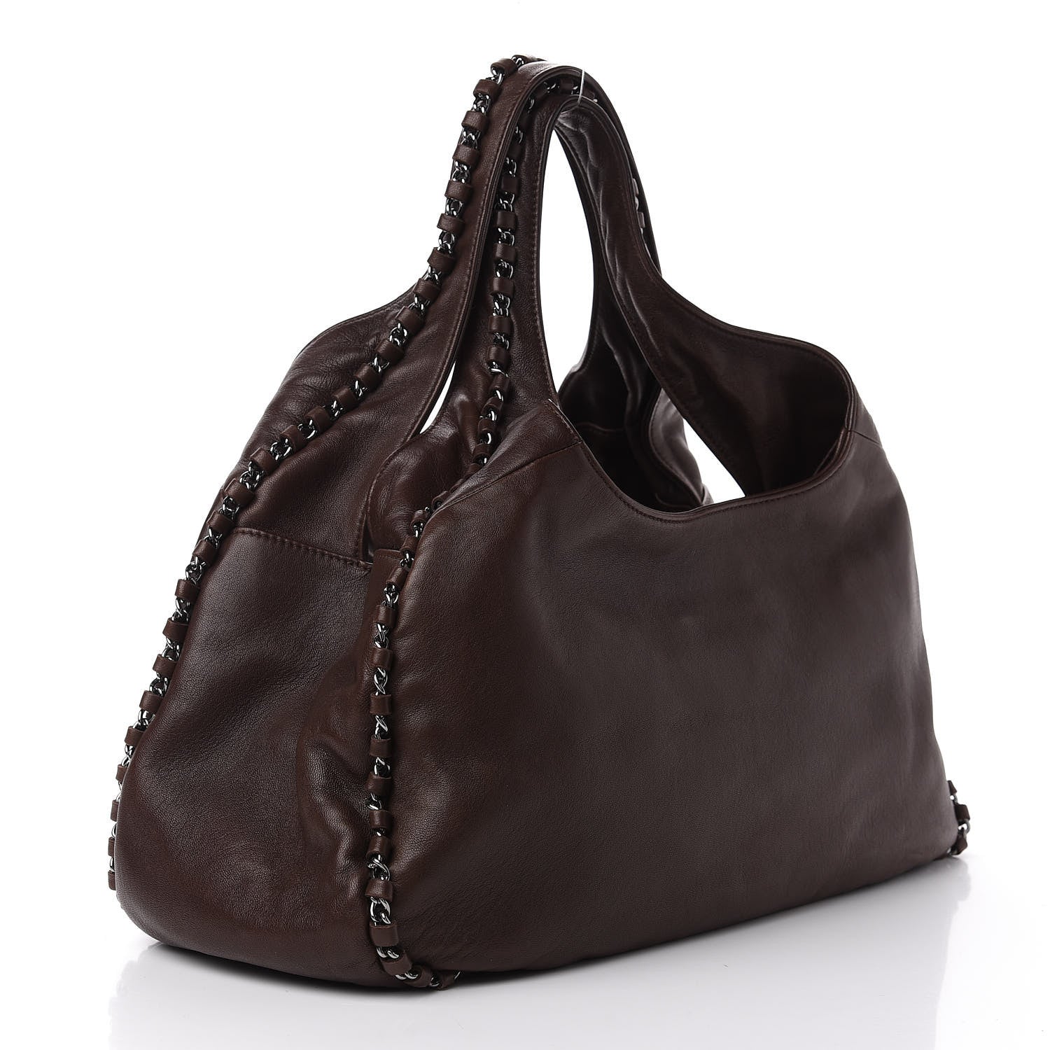 Chanel Calfskin Chain Hobo Brown 3 of 11