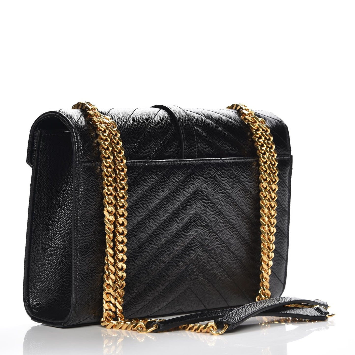 Grain De Poudre Matelasse Chevron Medium Monogram Satchel Black