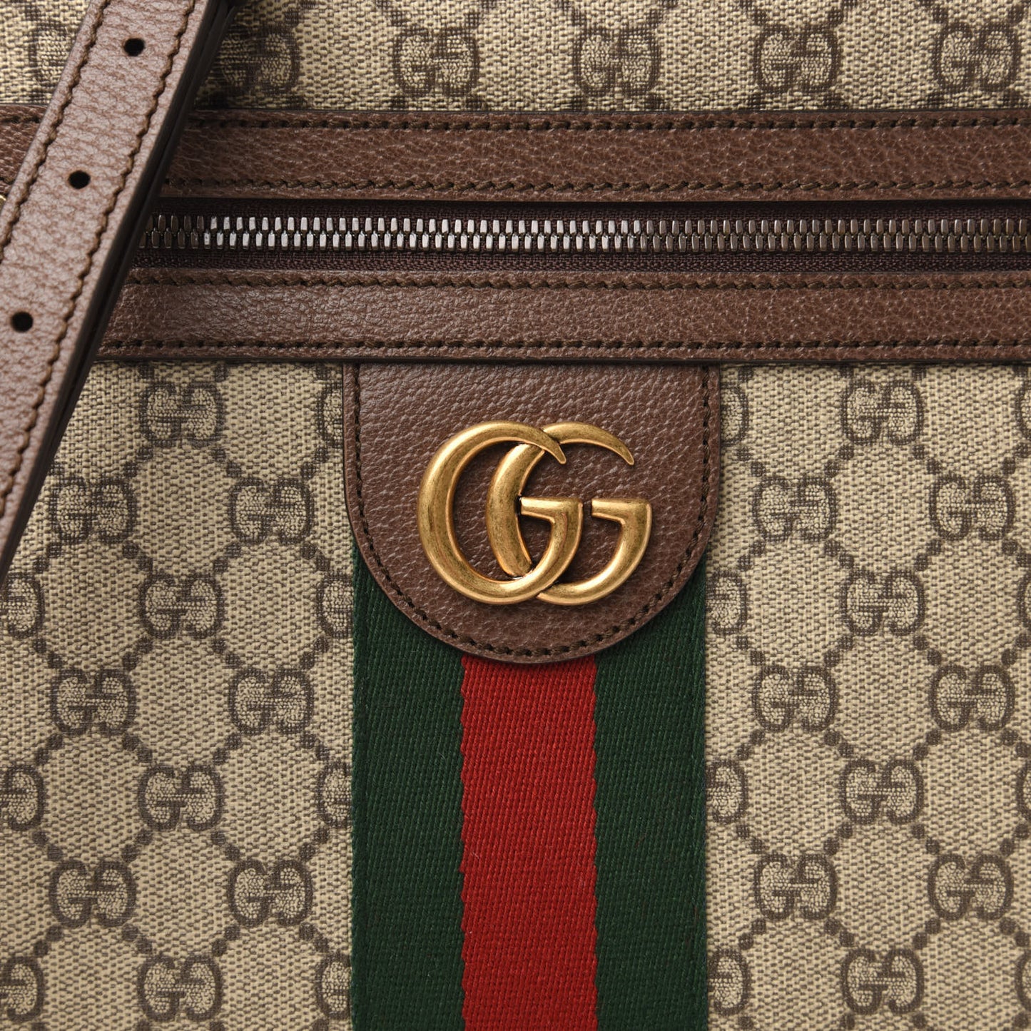 GG Supreme Monogram Web Small Ophidia Messenger Bag Brown