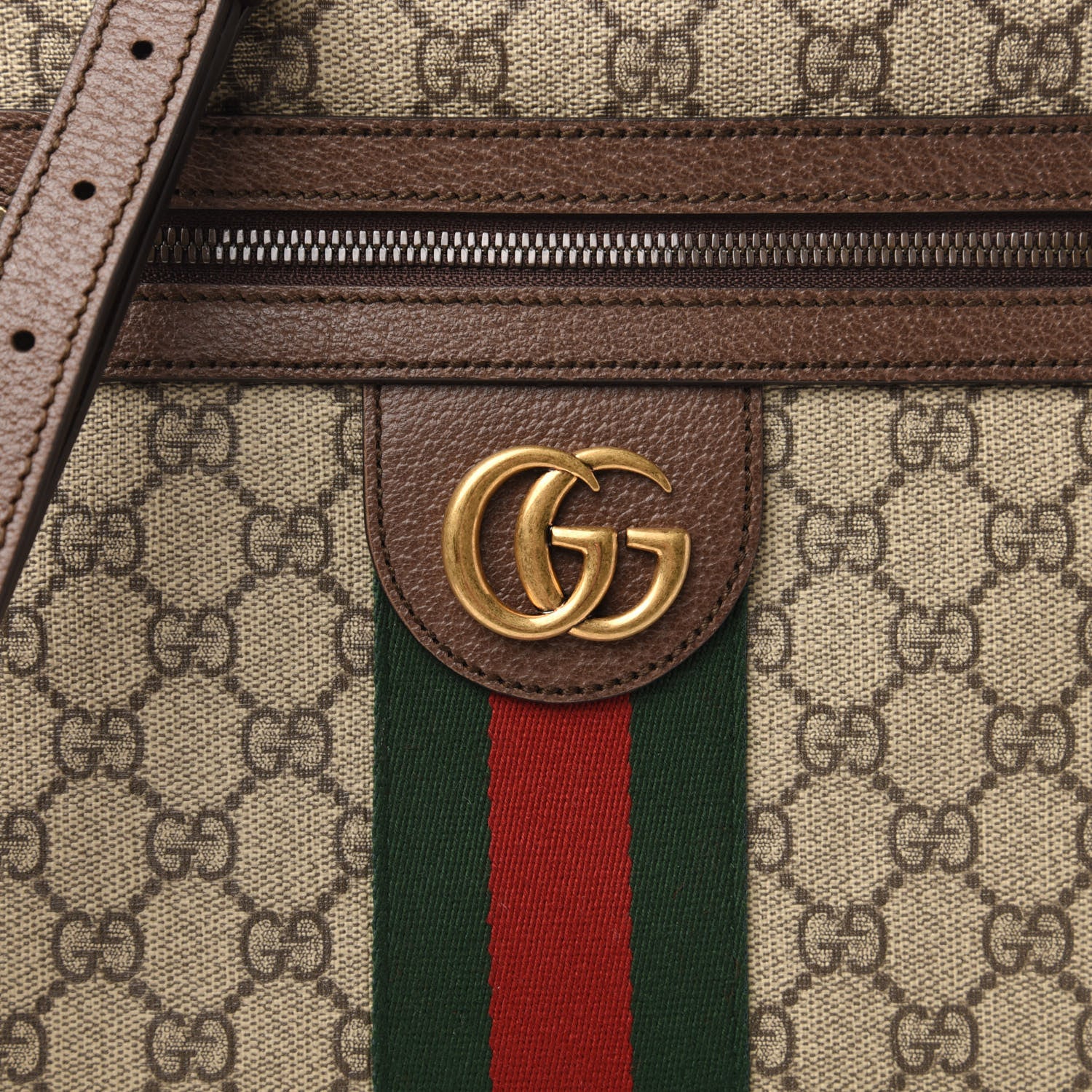 Gucci GG Supreme Monogram Web Small Ophidia Messenger Bag Brown 10 of 11