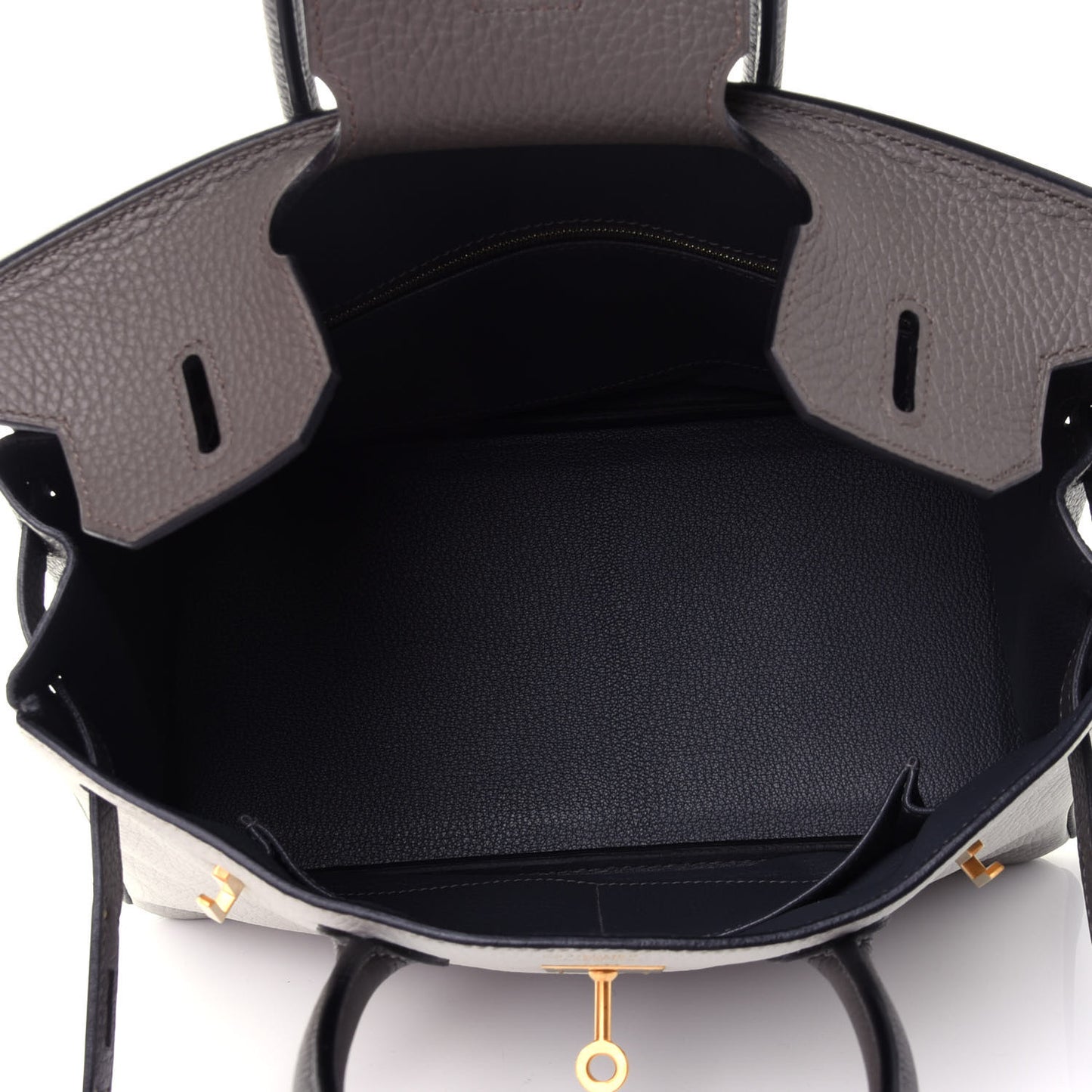 Taurillon Clemence Horseshoe Birkin 30 Gris Perle Etain Graphite