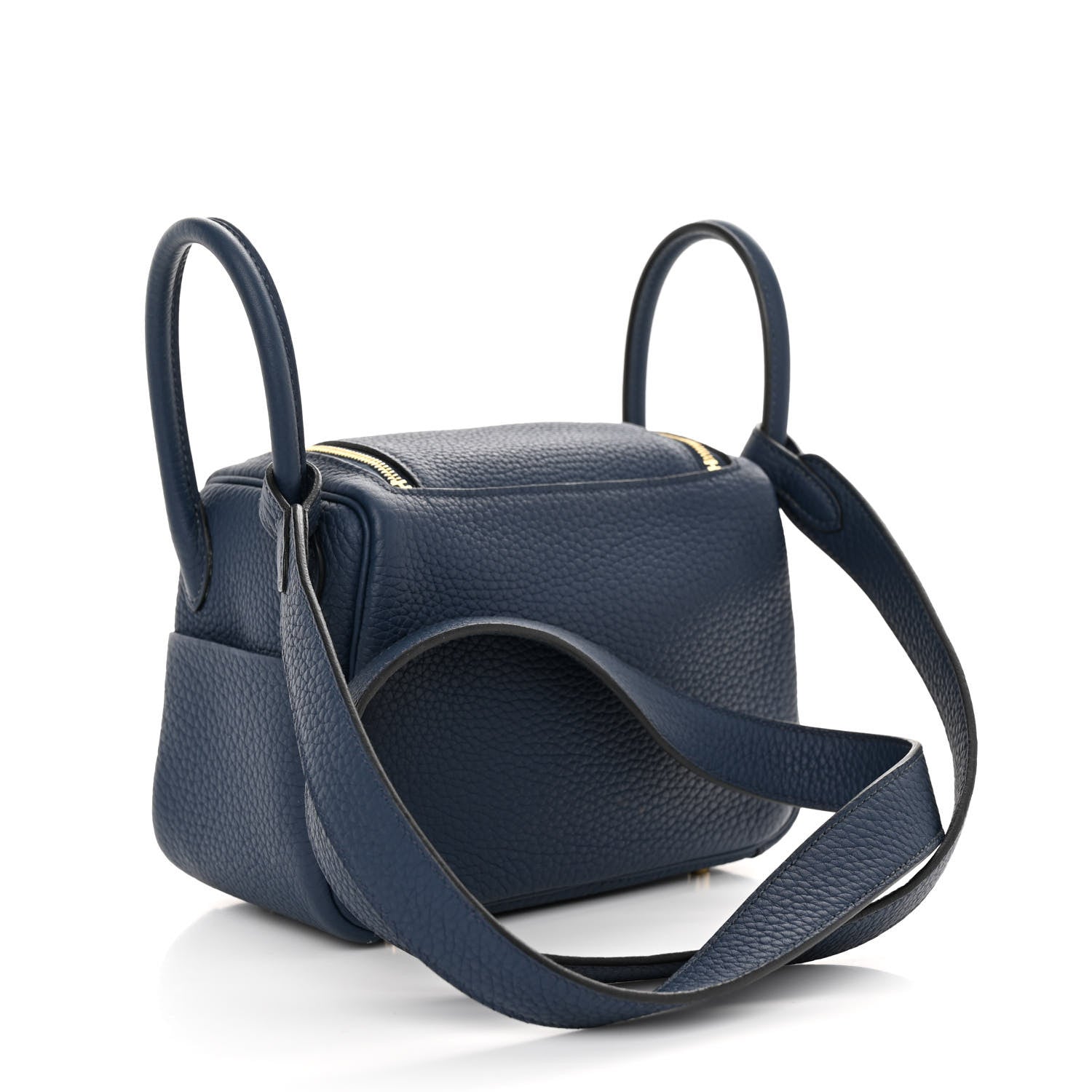 Hermes Taurillon Clemence Mini Lindy 20 Bleu Saphir 3 of 9