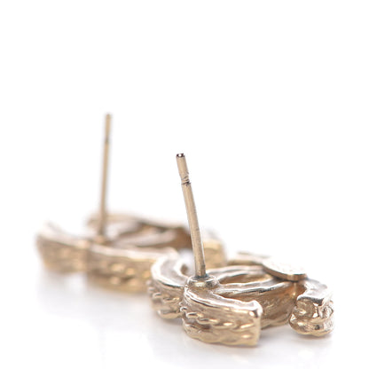 Chanel Crystal CC Earrings Gold 3 of 4