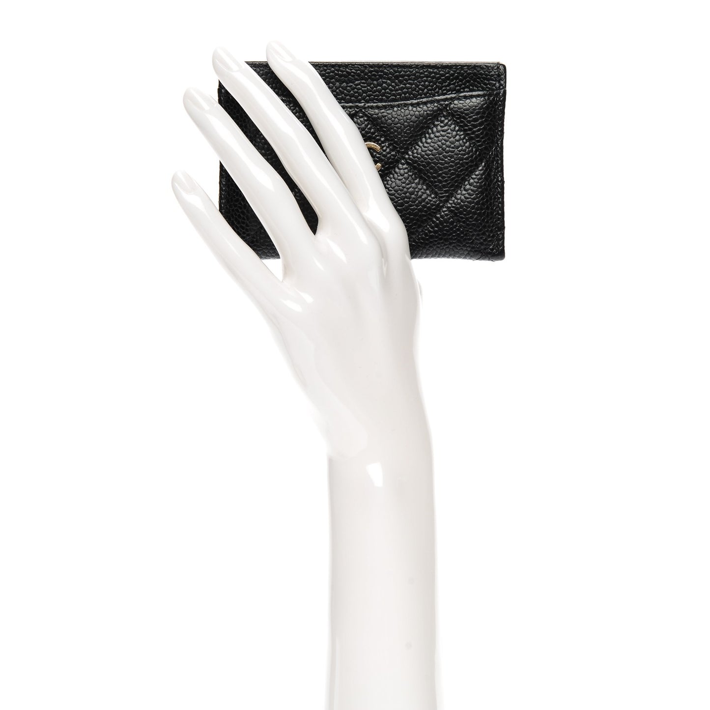 Caviar Quilted Card Holder Black
