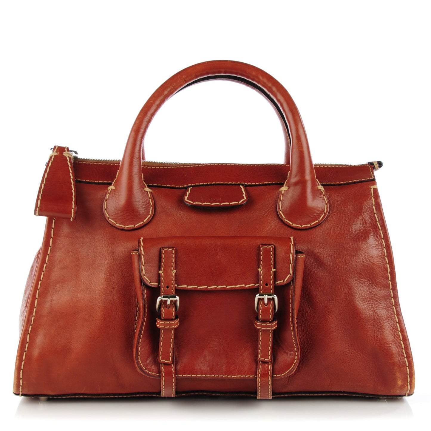 Calfskin Edith Satchel Whiskey