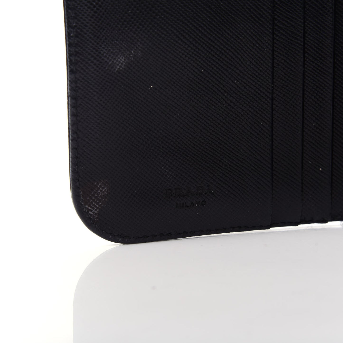 Saffiano Metal Compact Wallet Black