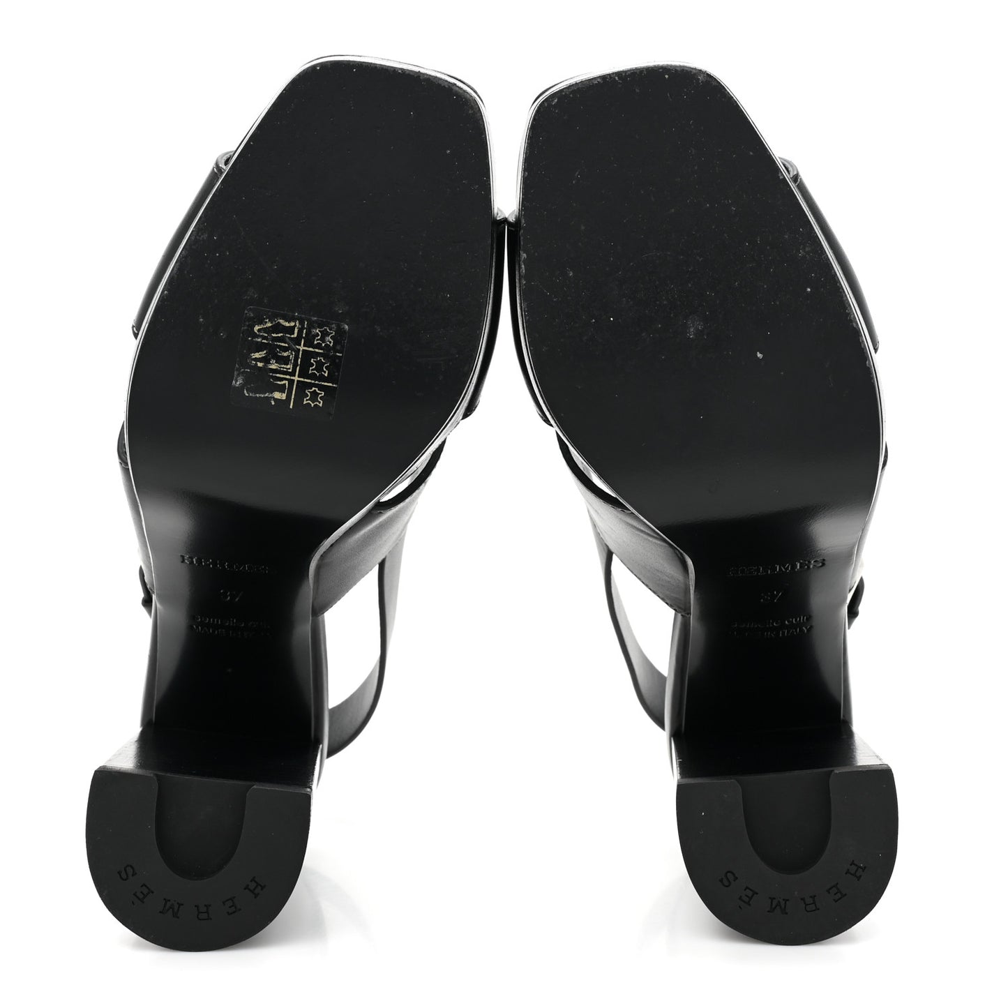 Calfskin Eris 90 Sandals 37 Black