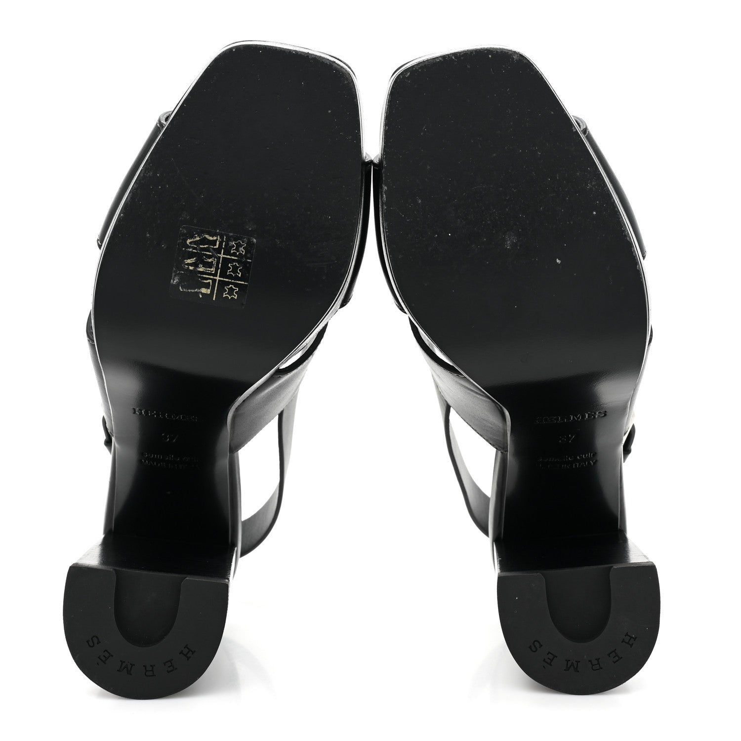Hermes Calfskin Eris 90 Sandals 37 Black 5 of 9