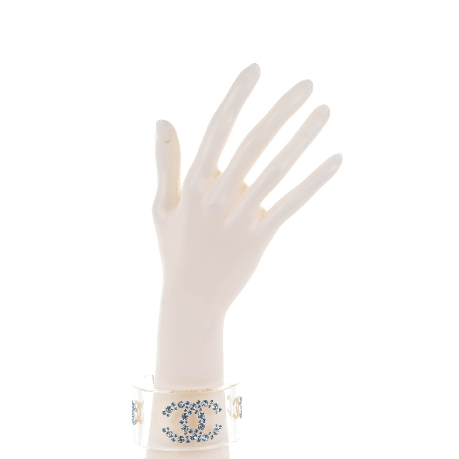 Chanel Lucite Crystal CC Cuff Transparent 2 of 3