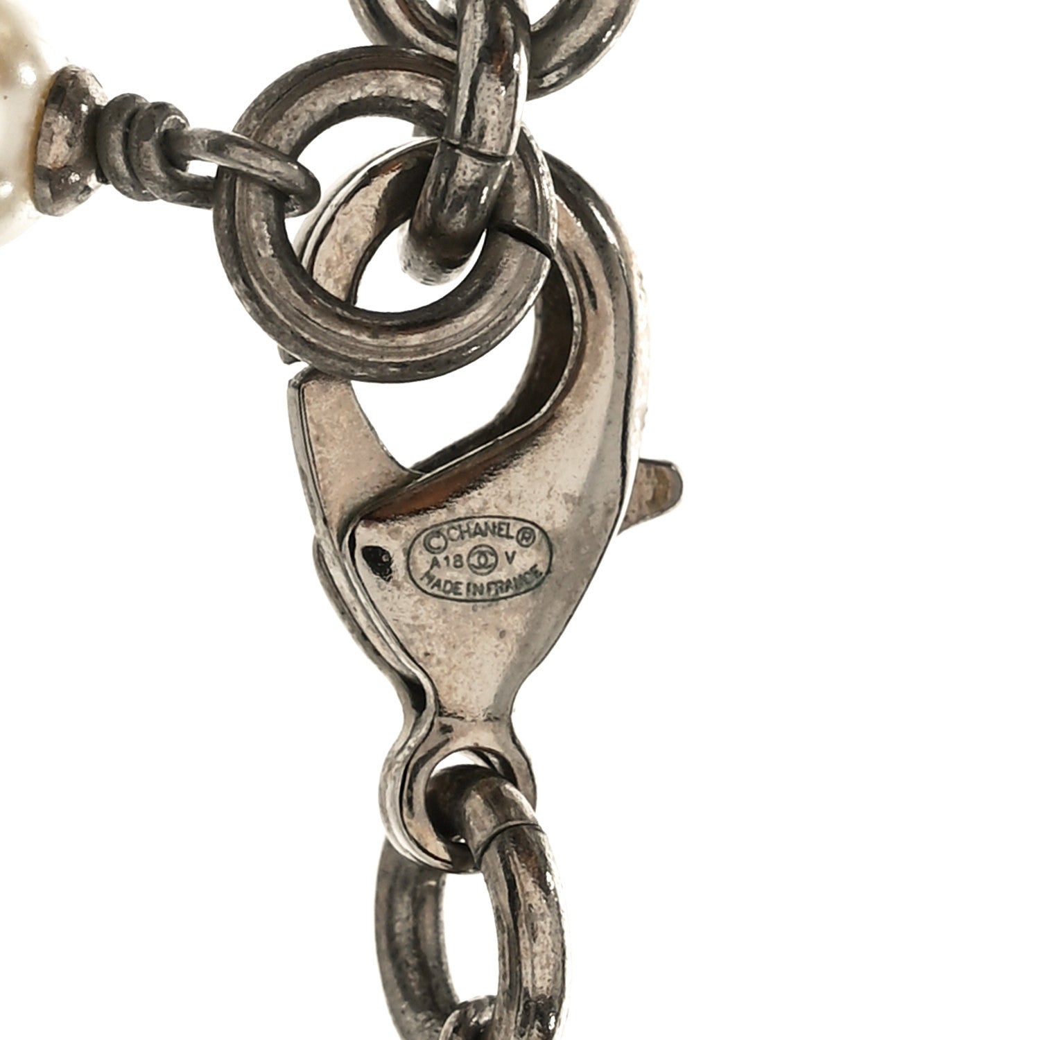 Chanel Crystal Pearl CC Long Necklace Silver 1806808 – FASHIONPHILE