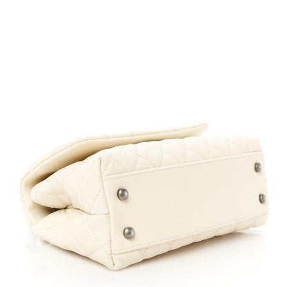 Chanel Caviar Lizard Quilted Mini Coco Handle Flap White 4 of 12