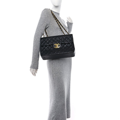 Chanel Lambskin Quilted XL Jumbo Single Flap Black 2 of 10