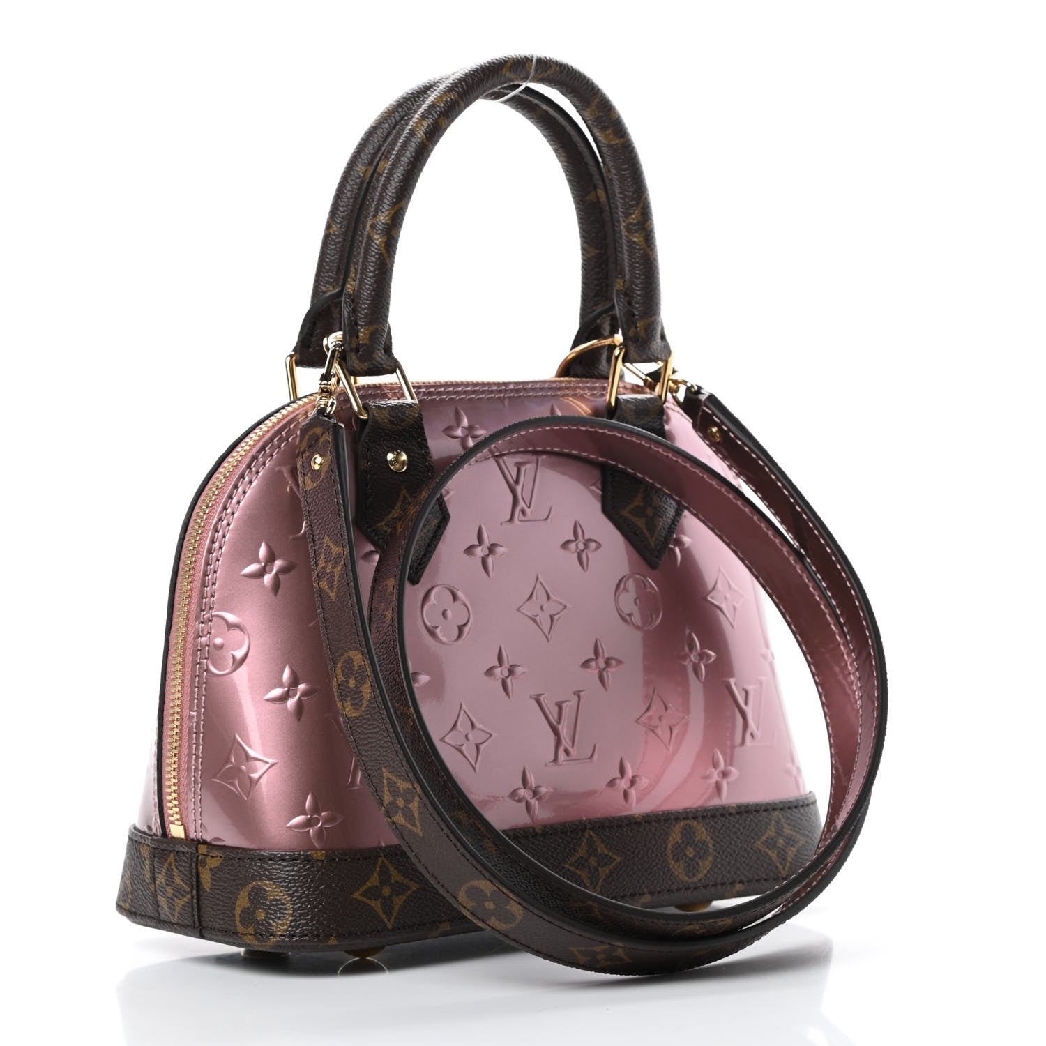 Louis Vuitton Vernis Monogram Alma BB Rose Pale Metallise 3 of 11