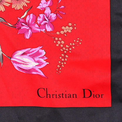 Christian Dior Silk Floral Square Scarf Multicolor 2 of 3