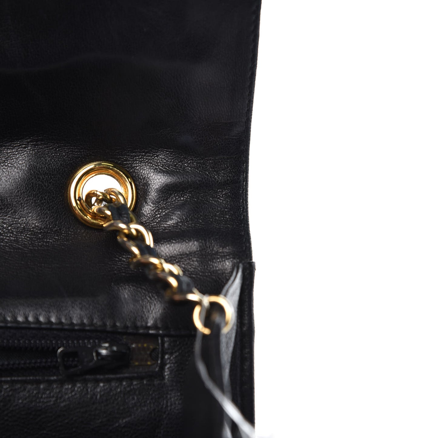 Lambskin Quilted Tassel Shoulder Flap Bag Black