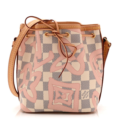 Louis Vuitton Damier Azur Tahitienne Nano Noe Rose Ballerine 1 of 10