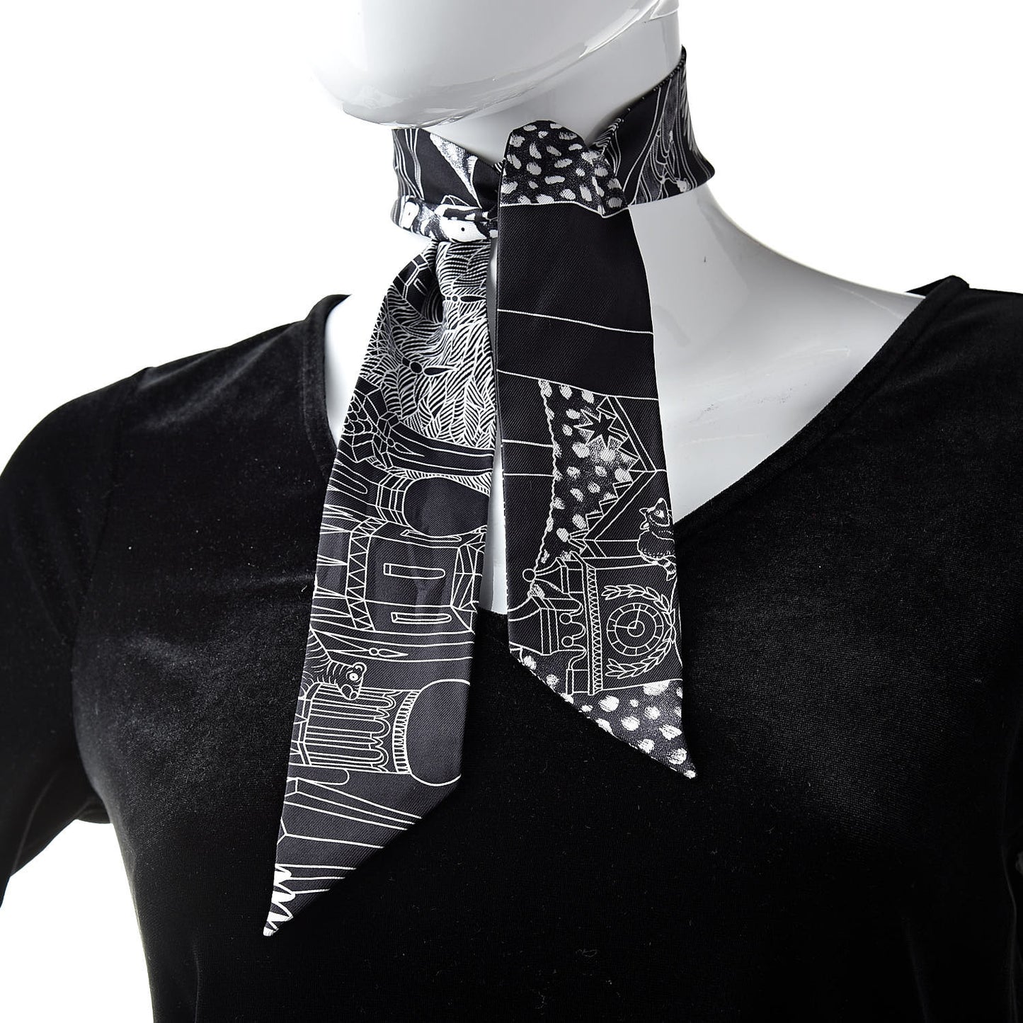 Silk Animapolis Twilly Black White
