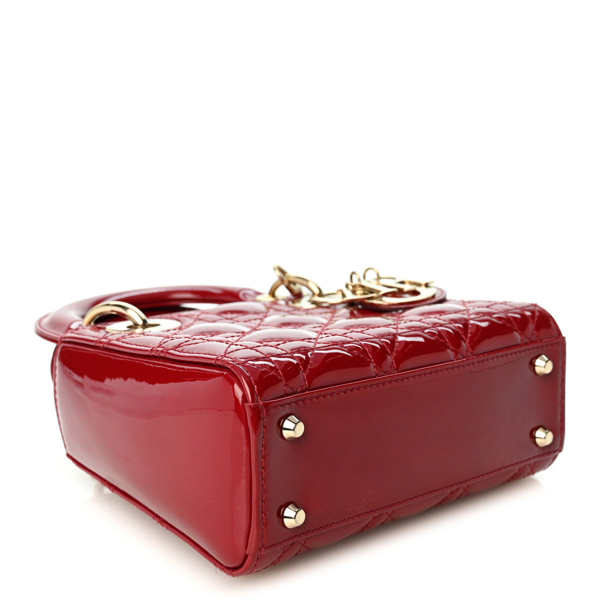 Christian Dior Patent Cannage Mini Lady Dior Red 4 of 10