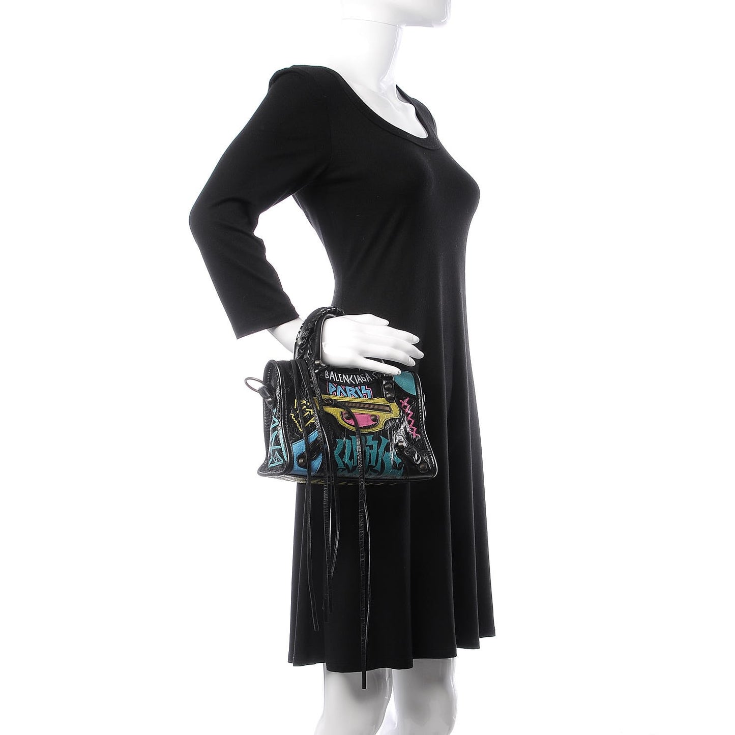Agneau Arena Graffiti All Over Classic Hardware Mini City Black Multicolor