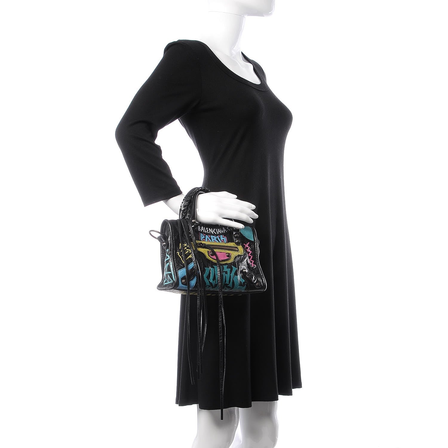 Balenciaga Agneau Arena Graffiti All Over Classic Hardware Mini City Black Multicolor 2 of 8