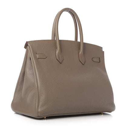 Hermes Taurillon Clemence Lizard Club Birkin 35 Etain Graphite 3 of 10