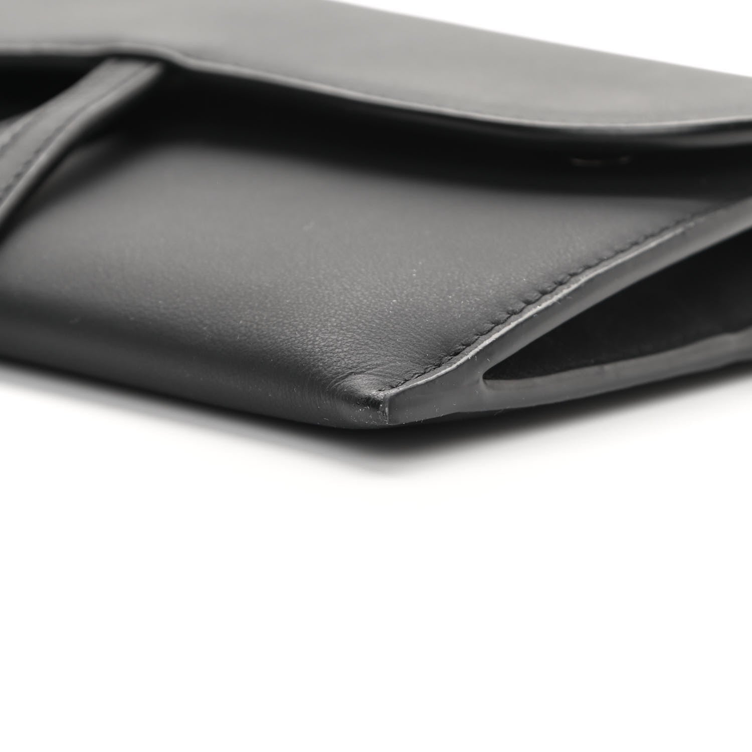 Christian Dior Ultra Matte Calfskin Saddle Chain Wallet Pouch Black 12 of 14