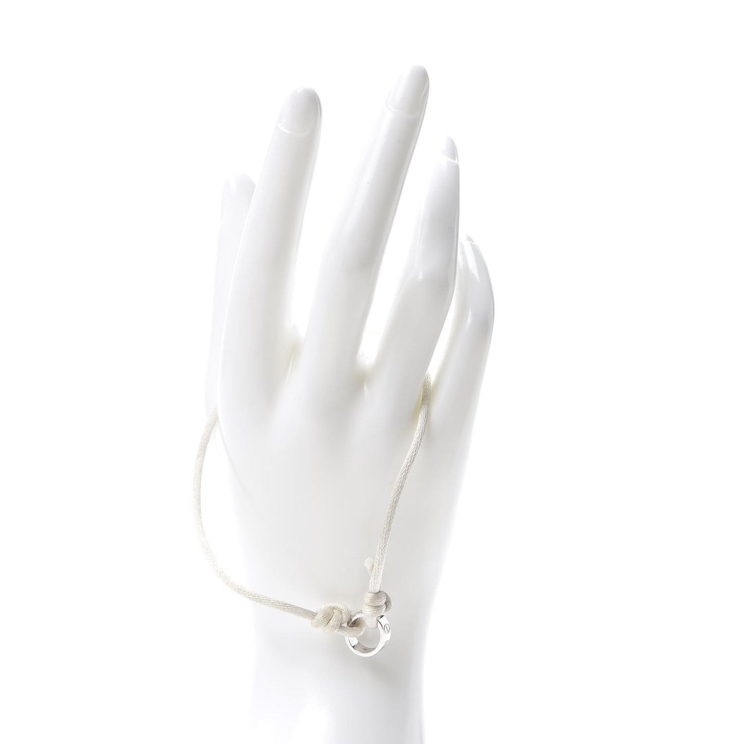 18K White Gold Charity LOVE Adjustable Cord Bracelet White