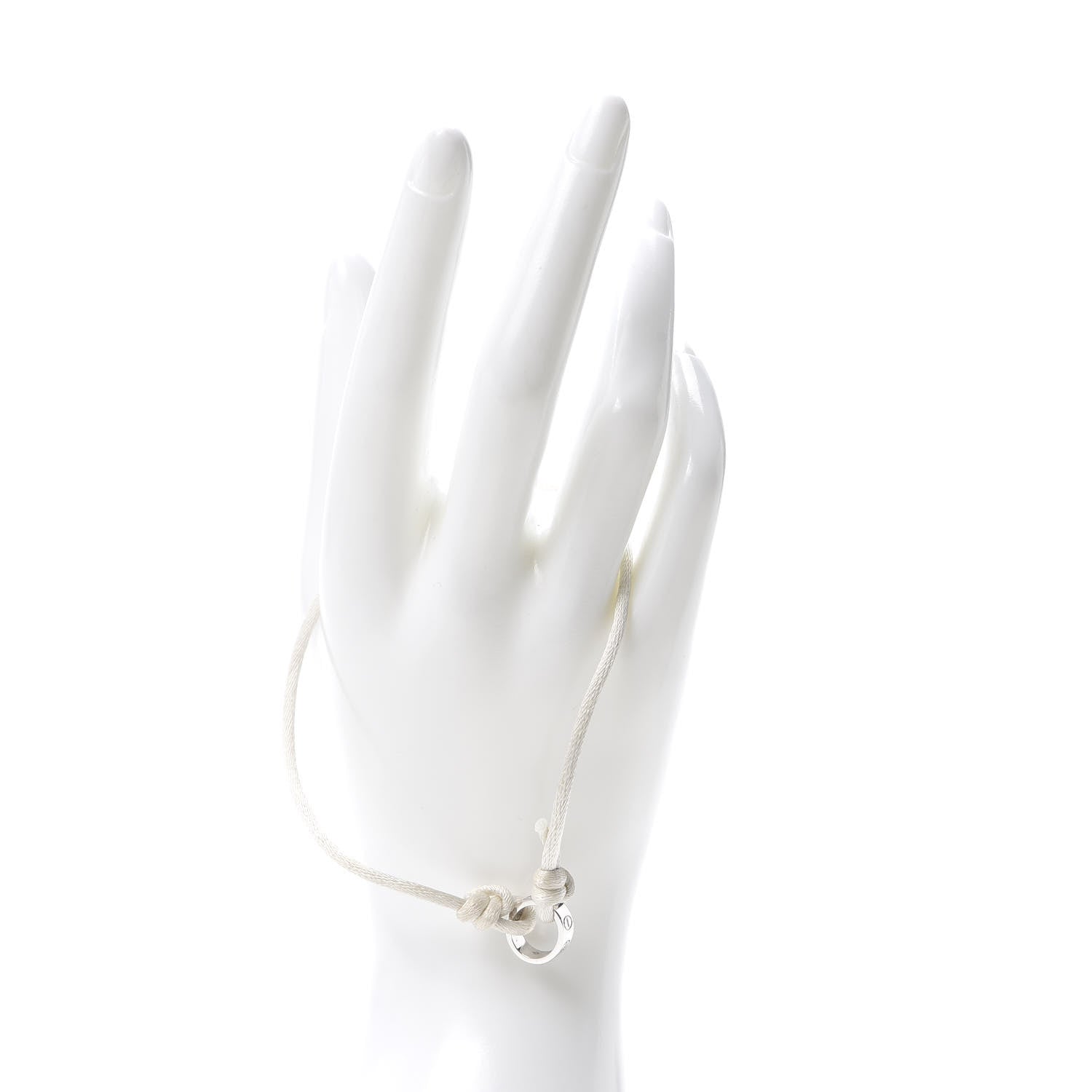 Cartier 18K White Gold Charity LOVE Adjustable Cord Bracelet White 2 of 7