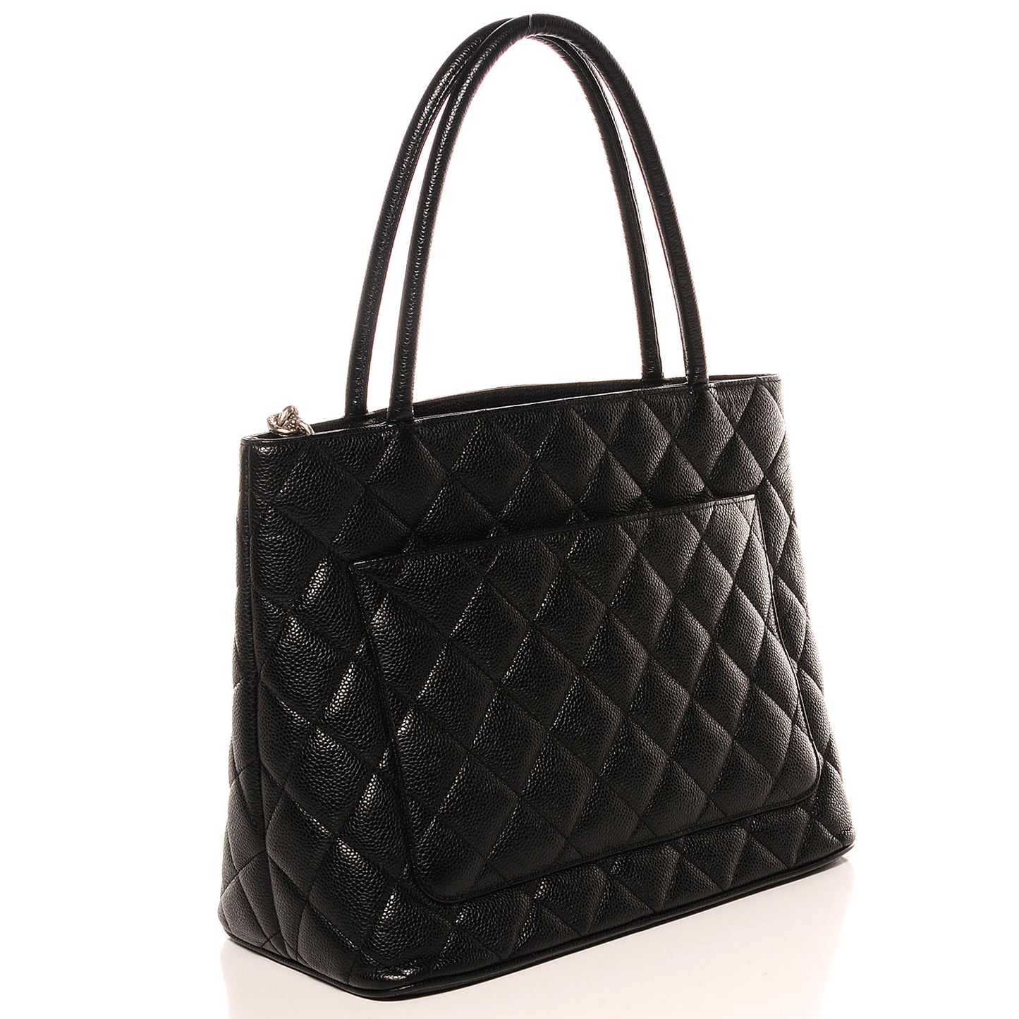 Caviar Quilted Medallion Tote Black
