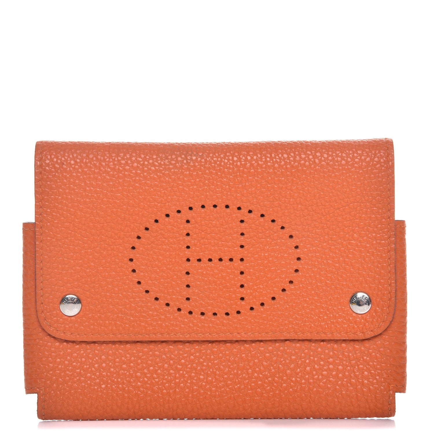 Hermes Taurillon Clemence Mises et Relances Playing Cards Holder Orange 1 of 7