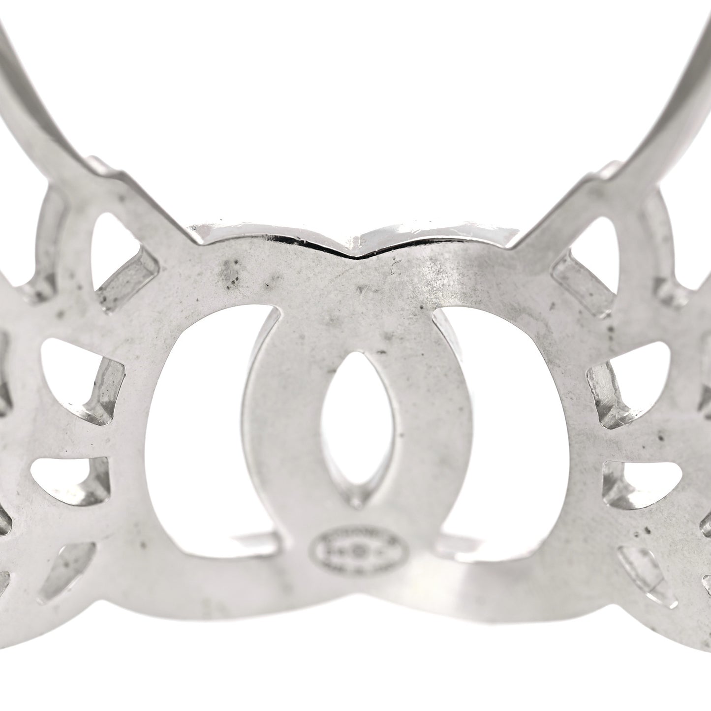Metal Crystal CC Wings Cuff Silver