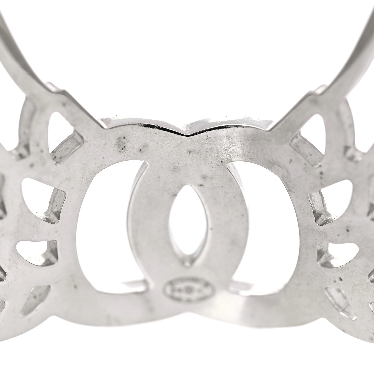 Chanel Metal Crystal CC Wings Cuff Silver 6 of 7