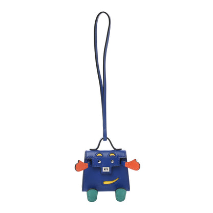 Hermes Tadelakt Chevre Mysore Kelly Quelle Idole Bag Charm Bleu Electrique Feu Jaune De Naples Vert Verone 1 of 7