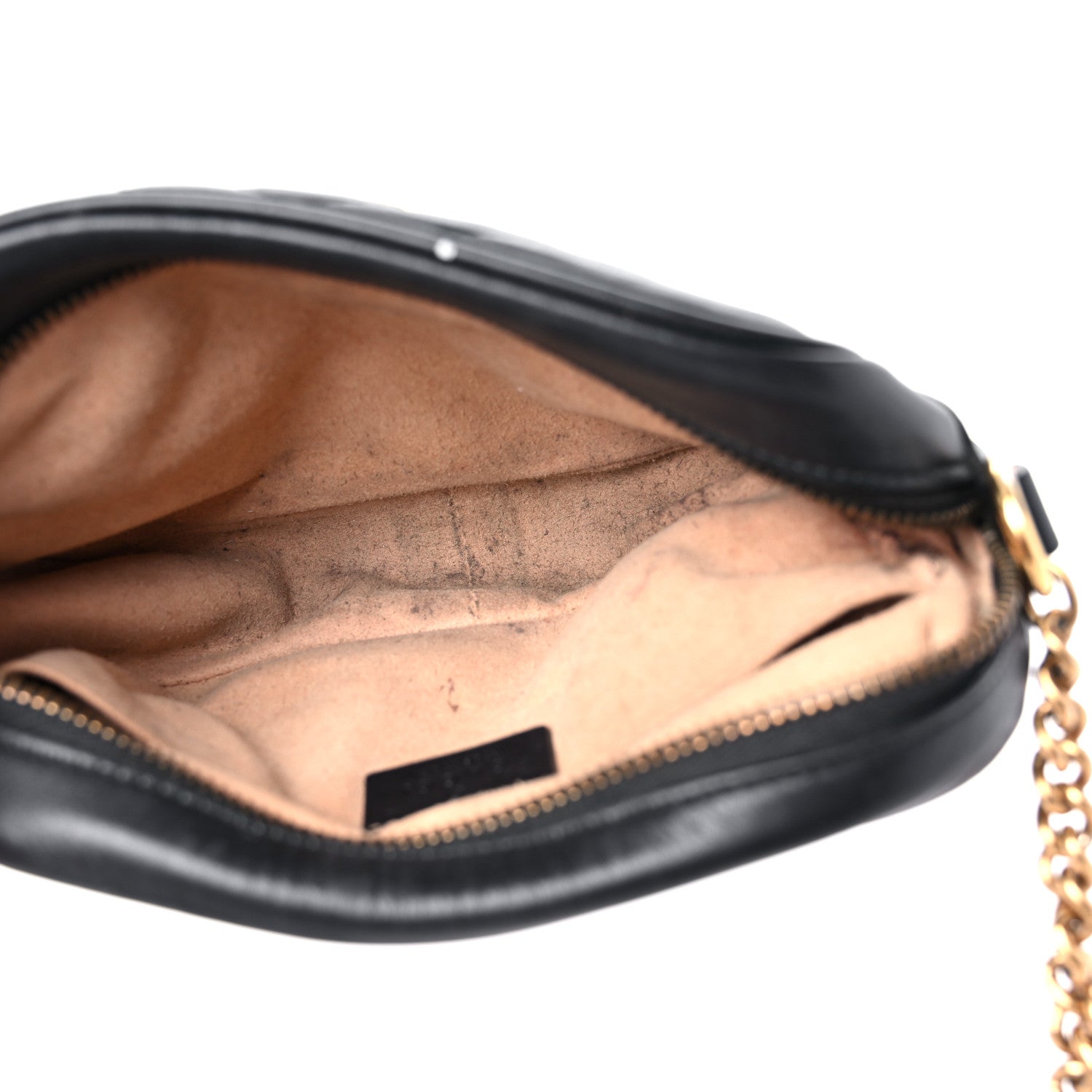 Gucci Calfskin Matelasse Mini GG Marmont Chain Shoulder Bag Black 5 of 25