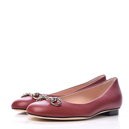 Gucci Calfskin Horsebit Ballerina Flats 36 Red 3 of 11
