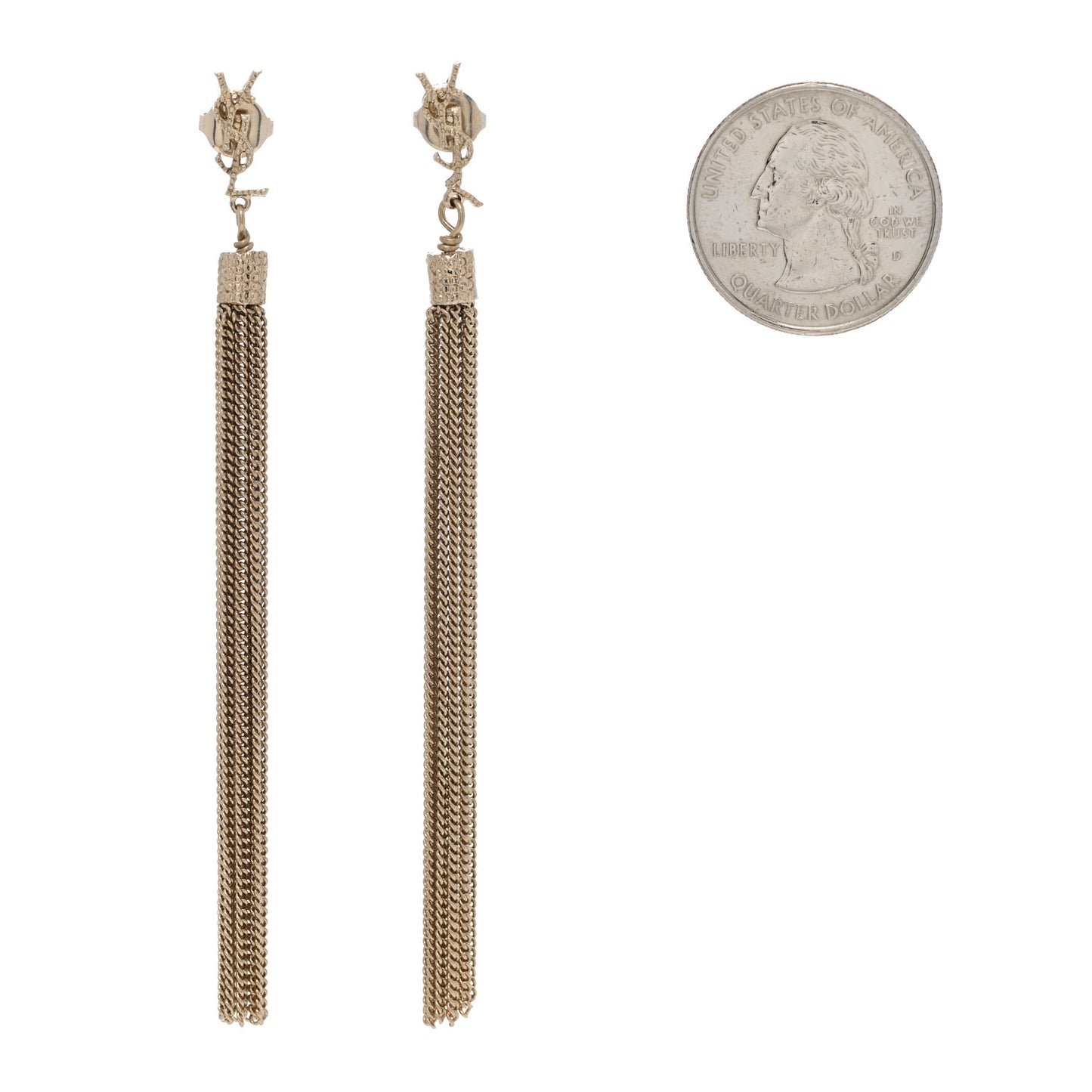 Metal Monogram Loulou Tassel Earrings Gold