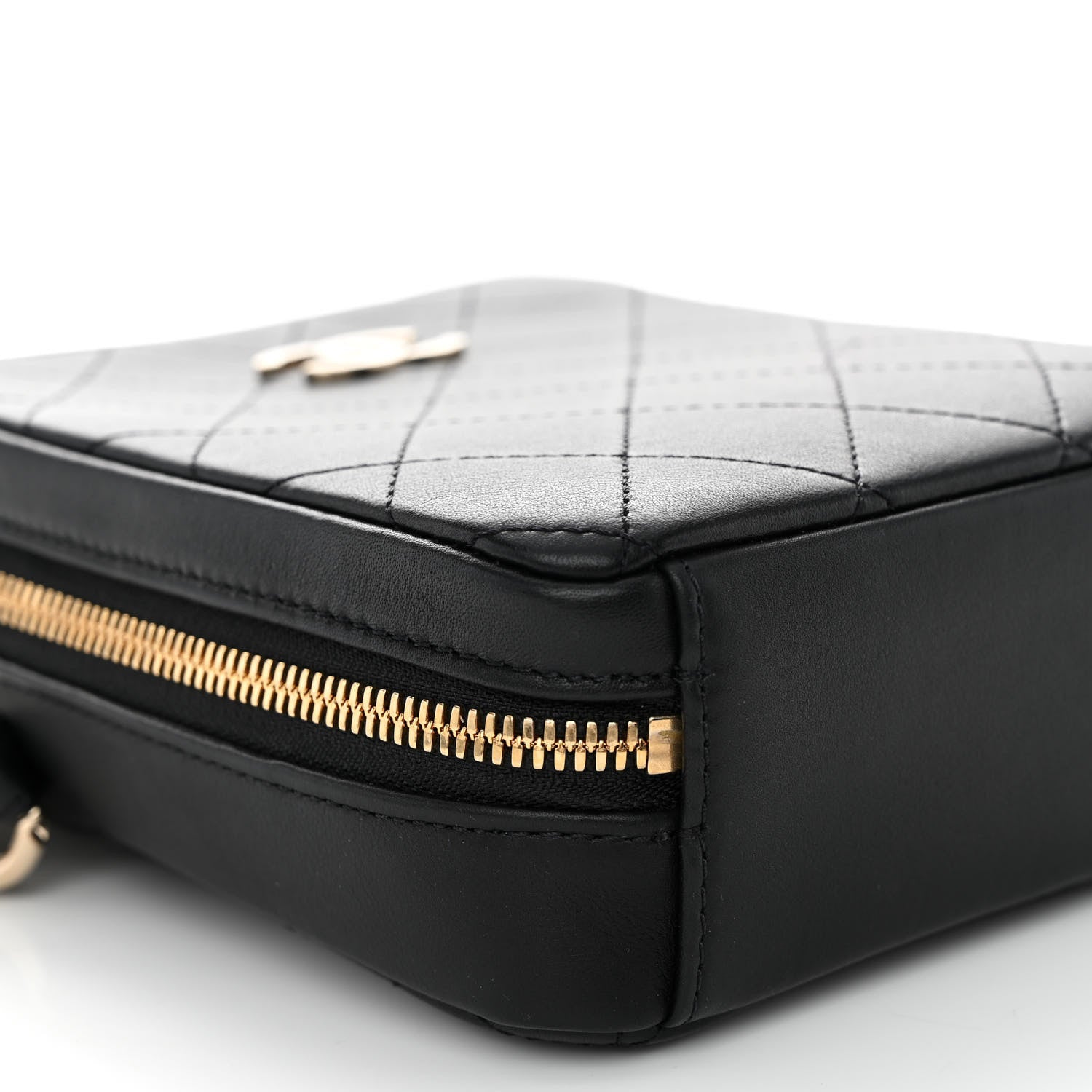 Chanel Calfskin Stitched Cup Of Tea Vanity Case Black 9 of 10