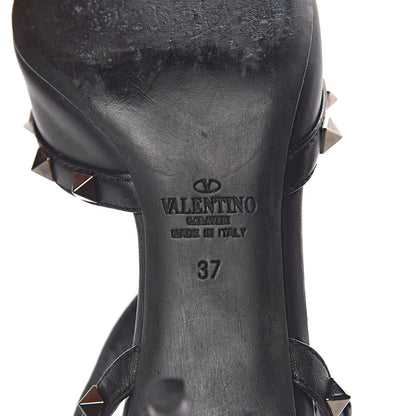 Valentino Garavani Nappa Rockstud Ankle Strap Low Heel Pumps 37 Black 6 of 7
