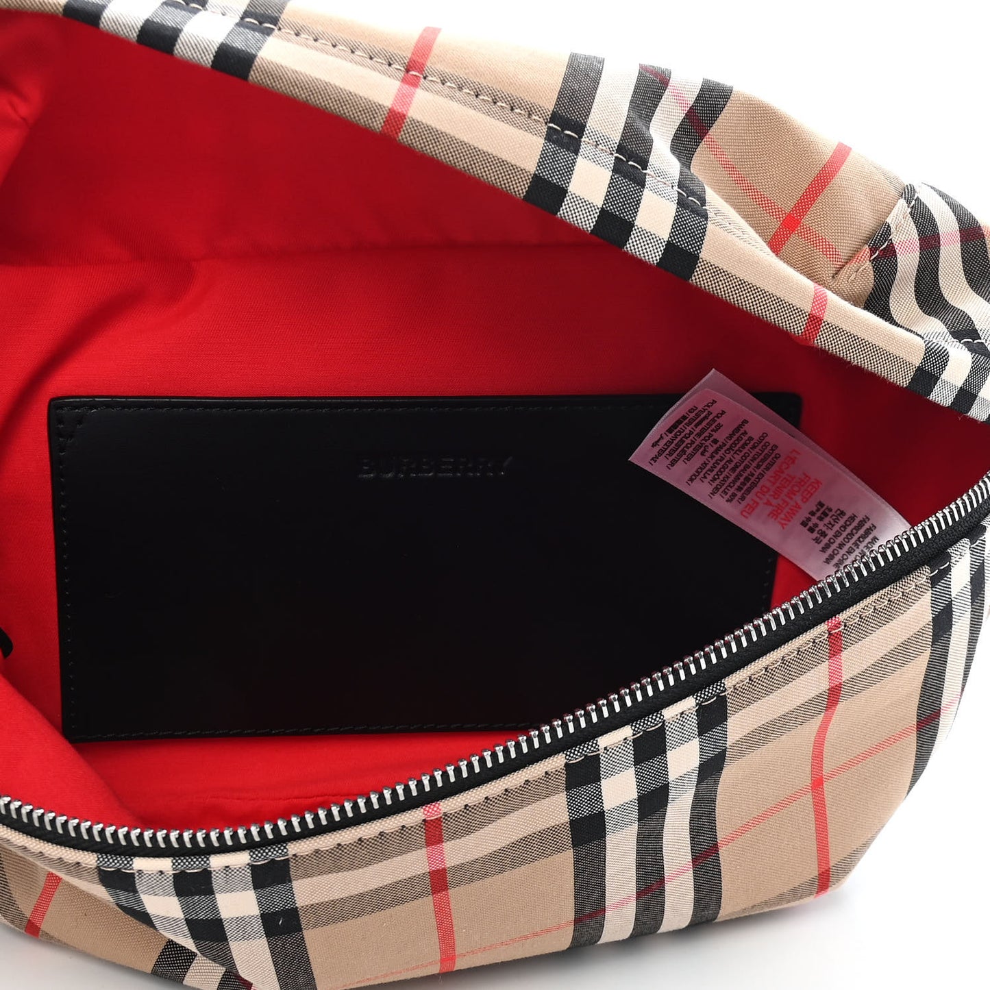Bonded Cotton Vintage Check Medium Bum Bag Archive Beige