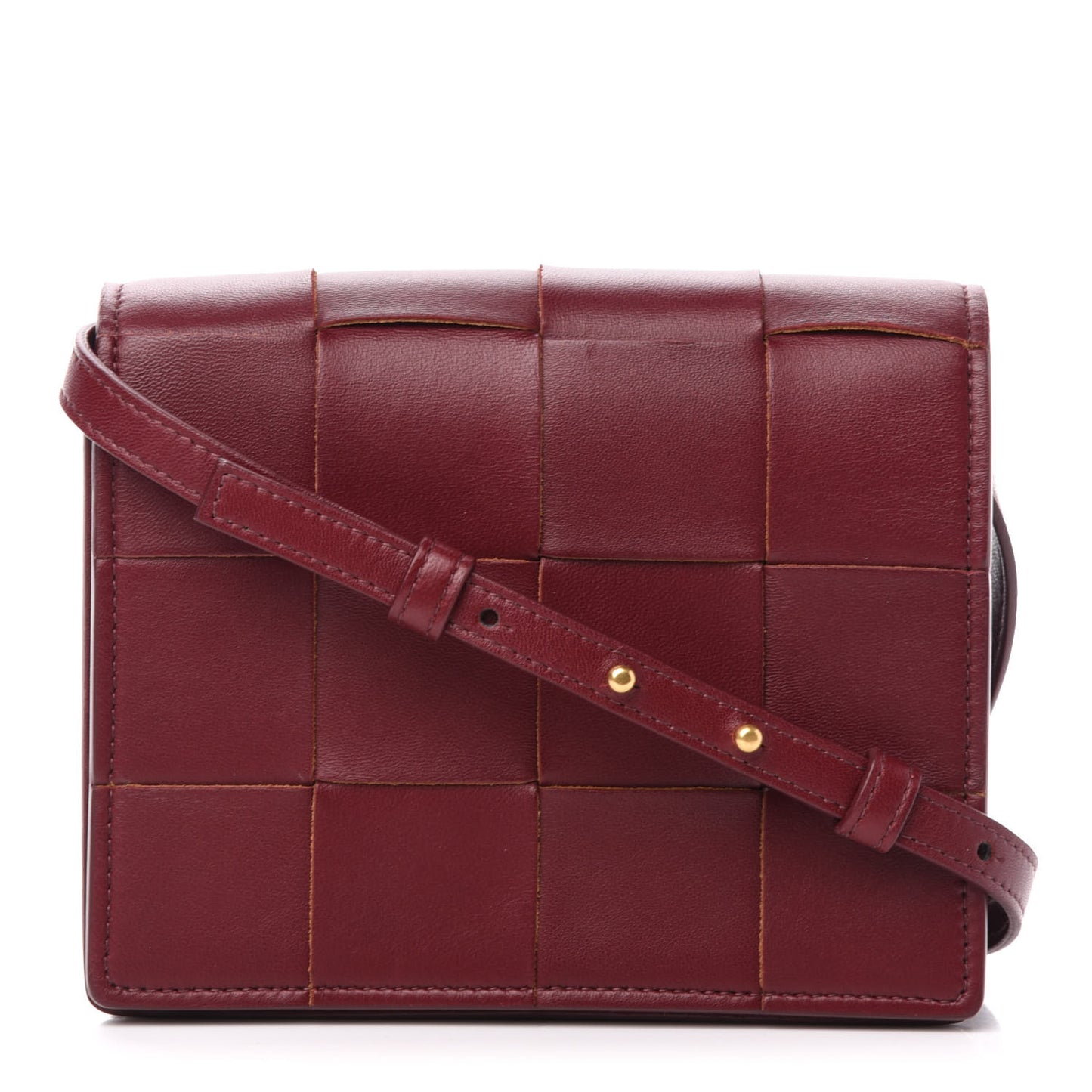 Lambskin Maxi Intrecciato Mini Cassette Crossbody Bag Bordeaux