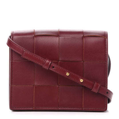 Bottega Veneta Lambskin Maxi Intrecciato Mini Cassette Crossbody Bag Bordeaux 1 of 11