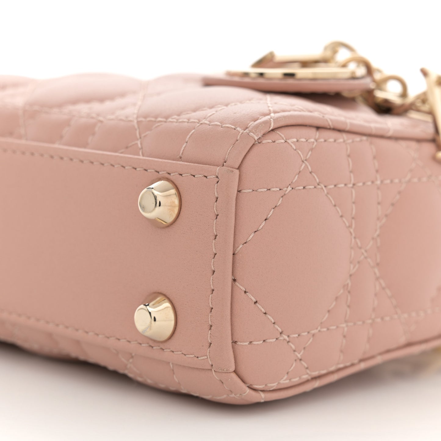 Lambskin Cannage Micro Lady Dior Rose Des Vents