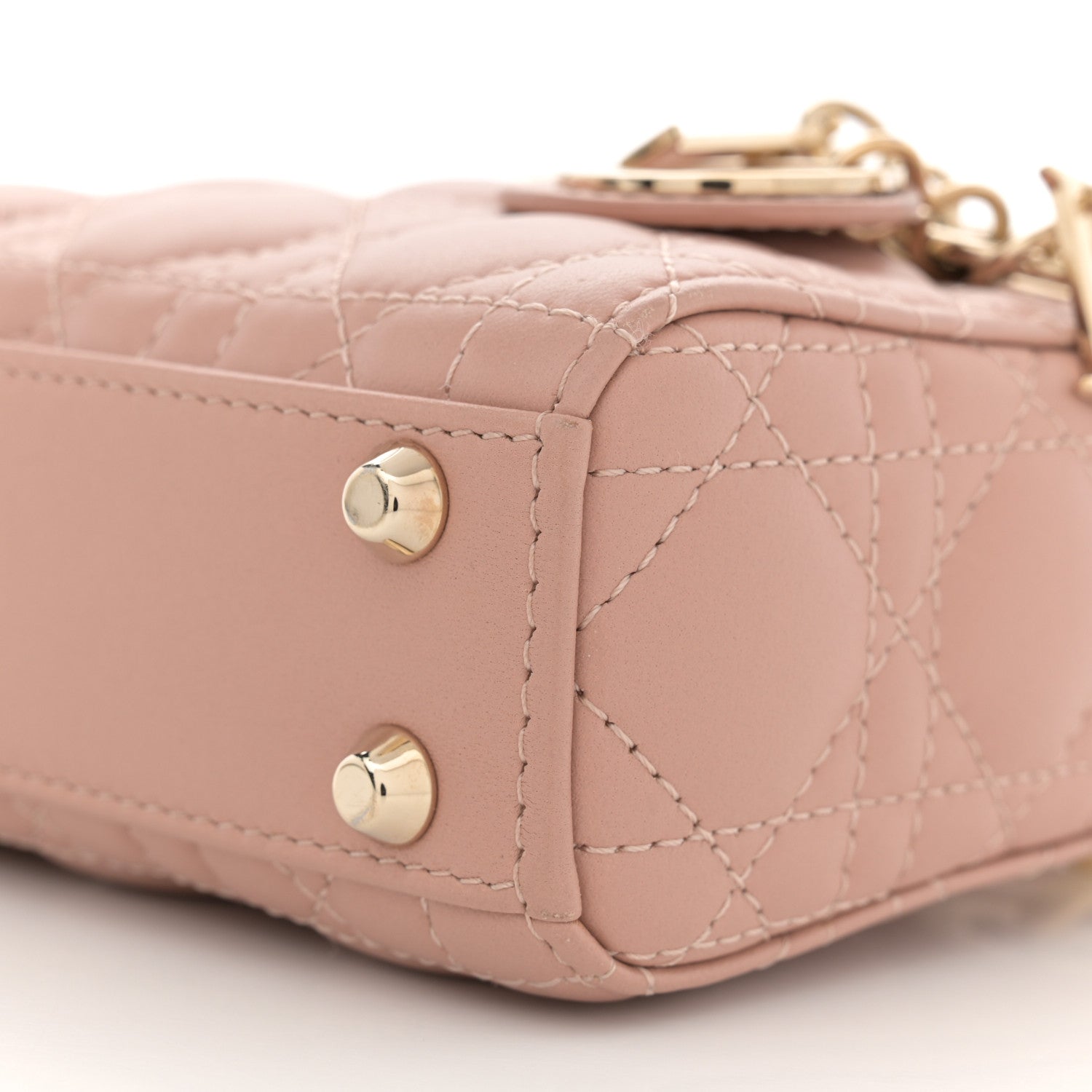 Christian Dior Lambskin Cannage Micro Lady Dior Rose Des Vents 10 of 11