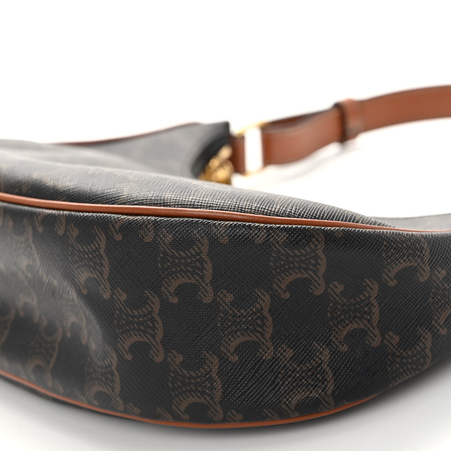 Triomphe Canvas Calfskin Ava Shoulder Bag Tan