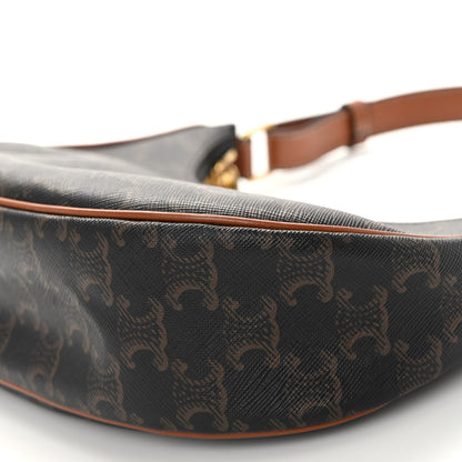Celine Triomphe Canvas Calfskin Ava Shoulder Bag Tan 10 of 10