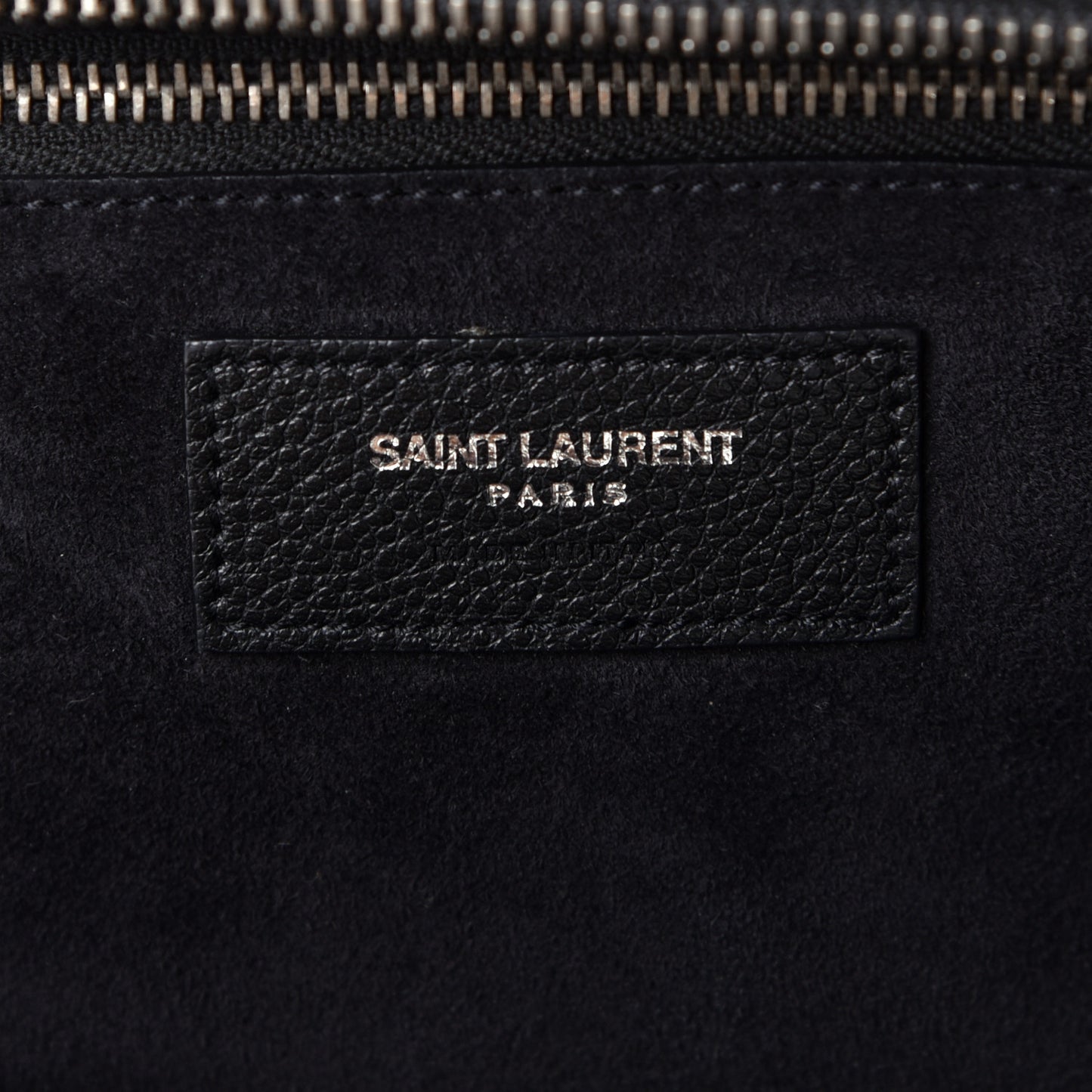 Grained Calfskin Small Cabas Rive Gauche Black